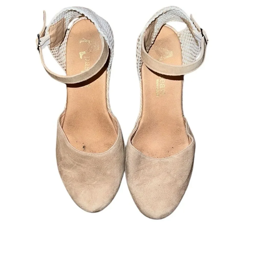 Paseart Tan Suede Espadrille Shoes Size 9.5